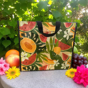 Eco-friendly Custom Logo <b>Handbag</b> Durable Reusable Glossy Laminated Vietnam Non-PP Woven ECOBAG VINA <b>Medium</b> Handled Shopping - Product Image 1