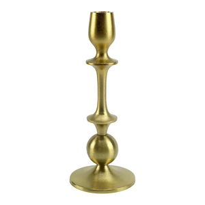 Support de bougie conique en laiton doré mat brossé, élégant centre de table, vente en gros - Product Image 3