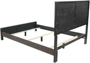 Cama de madera maciza de tamaño Queen rústica contemporánea con cabecero de diseño X Cama de madera de estilo tradicional - Product Image 3