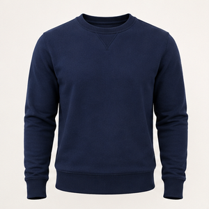 เสื้อสเวตเชิ้ตคอกลมทรงคลาสสิคสำหรับผู้ชาย สีน้ำเงินเข้ม แต่งลายสามเหลี่ยม รุ่น MCRW-0005 - Product Image 1