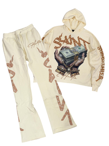 Custom Men's French Terry Sweatsuit 100% Soft Cotton Graphics Dtg Printed Hoodie Jogger <b>Set</b> Full Zip Streetwear Tracksuit - Product Image 2