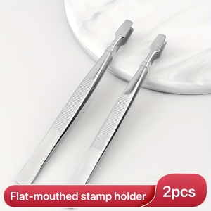 <b>Stamp</b> Holding Tweezers Curved Philately Tweezers <b>Stamp</b> Collector Tweezers Slanted Tips Manicure Craft Hobby Precision <b>Hand</b> Tools - Product Image 4