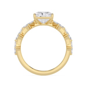 Classic 10K Rose Gold Lab Grown Diamond Ring With Radiant And Lozenge <b>Cut</b> <b>Stone</b> Arrangement - Product Image 6