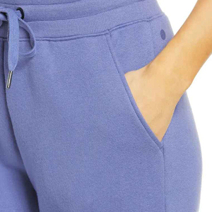 <b>Women's</b> Purple Fleece <b>Joggers</b> Mid Waist Drawstring Closure Casual Autumn Wear Solid Color Ankle-Length Pants With Pockets - Product Image 5