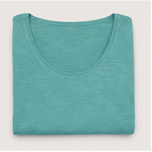 Womens Turquoise Scoop Neck <b>Long</b> Sleeve Relaxed Tunic <b>Fit</b> <b>T</b> <b>Shirt</b> WTS-0130 - Product Image 5