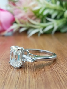 Anillo de Compromiso y Boda D'VINS JEWELS con Forma de Esmeralda, Corte Brillante, Color D, Blanco, Plateado, Dorado, Certificado - Product Image 2