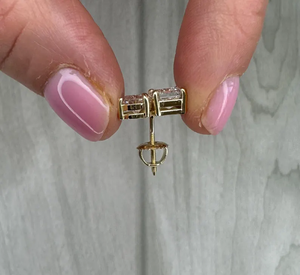 Pendientes de Diamantes You&me de 2 Quilates, Corte Pera y Corte Esmeralda, Diamantes Cultivados en Laboratorio E/VS1, Pendientes de Compromiso de Oro Amarillo de 14k, Certificados por IGI - Product Image 5