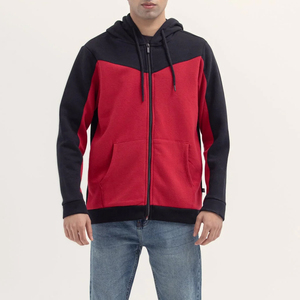 Sweat à capuche zippé respirant et épais pour homme, nouvelle mode, couleur unie, sur mesure, haute qualité, 100% coton, saison hivernale - Product Image 1