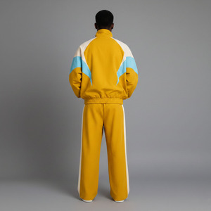 Survêtements d'hiver imprimés personnalisés de haute qualité 100% nylon, 2 tons, qualité luxueuse, respirants, pour la course à pied et la salle de sport, ensemble 2 pièces pour hommes - Product Image 5