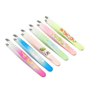 Juego de Pinzas para Cejas Profesionales de Acero Inoxidable, Coloridas, con Punta Puntiaguda e Inclinada, Herramientas de Maquillaje, Pinzas Multicolores - Product Image 1