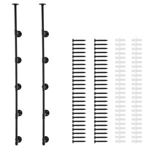Scaffale Industriale a 5 Ripiani in Legno Rustico con Tubi, 2 Pezzi, 30 cm, Montaggio a Parete, Mensola Galleggiante per Libri e Oggetti - Product Image 1