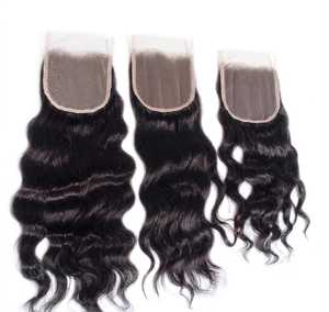 Extensiones de Cabello Humano Remy Indio 4/4 con Cierre de Encaje HD, 100% Virgen, Ondulado, de Primera Calidad, 28g - Product Image 1