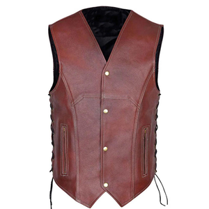 Chaleco de Cuero Premium para Hombre, Diseño Moderno, Chaqueta sin Mangas, Producción Personalizada, Exportación al por Mayor, Fabricante y Proveedor - Product Image 1