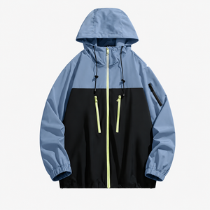 Wholesale Hooded Windbreaker Two-Tone Men’s <b>Jacket</b> 100% Polyester Lightweight Outdoor Casual <b>Zip</b> <b>Up</b> <b>Jacket</b> Custom Logo - Product Image 6