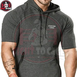 Oferta Especial: Sudaderas con Capucha de Manga Corta para Gimnasio, Entrenamiento, Culturismo, Ajuste Ceñido, Térmicas, Precio al por Mayor, Hechas a Medida - Product Image 6