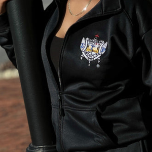 ชุดวอร์ม SGRHO แบบกำหนดเองสำหรับชมรมหญิงกรีก Sigma Gamma Rho เสื้อแจ็คเก็ตซิป กางเกงจ็อกเกอร์ กันน้ำ เหมาะสำหรับออกกำลังกาย - Product Image 5