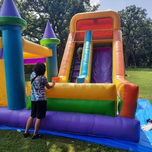 Castillo Inflable de PVC Arcoíris con Tobogán, Brincolín para Niños, para Fiestas al Aire Libre, Parque de Trampolines, Uso Doméstico - Product Image 2