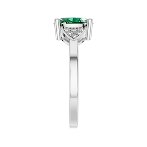 Vente en gros de bague ovale en argent 925 et or blanc avec émeraude certifiée IGI bijoux de mariage classiques pour fêtes bague OEM/ODM - Product Image 2