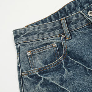 Shorts Bermuda en jean délavé vintage pour hommes, coupe ample, longueur genou, style streetwear décontracté, vente en gros, personnalisable - Product Image 5