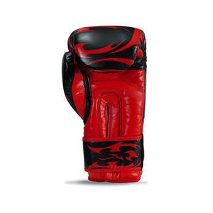 Gants de boxe en PU noir et rouge avec fermeture Velcro pour adultes, équipement d'entraînement, sangle de poignet réglable - Product Image 5
