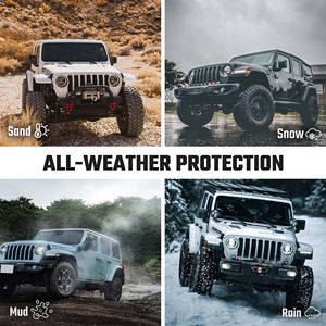 MKR Set di 3 Tappetini Auto Impermeabili e Antimacchia in TPE Nero per Jeep Wrangler JL 2018+ Modello 4 Porte Non Adatto per Jeep W+ - Product Image 5