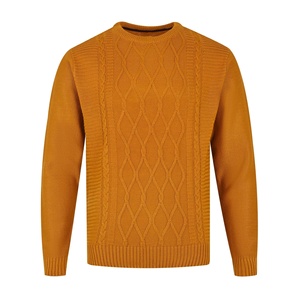 Pull-over homme en laine/acrylique couleur moutarde, de haute qualité, avec logo personnalisé, respirant, séchage rapide, manches longues, coupe classique, style hiver - Product Image 1