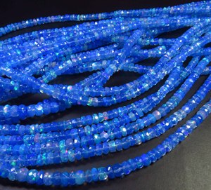 Paraiba <b>Opal</b> Welo Fire Gemstone Full Flash Beads 4-6mm Natural <b>Blue</b> Welo Ethiopian <b>Opal</b> 16"Inch Faceted Rondelle Color Play <b>Opal</b> - Product Image 6