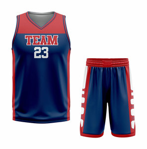 ชุดเสื้อบาสเก็ตบอลทีมแบบกำหนดเอง พิมพ์ลายแบบ Sublimation เบอร์ 23 คอวี แขนกุด ผ้าตาข่าย ระบายเหงื่อได้ดี สำหรับผู้ใหญ่ ทุกเพศ ทุกฤดู - Product Image 1