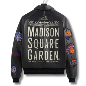 Chaqueta Bomber de Cuero Hecha a Mano Madison Square Garden New York Knicks, Estilo Vintage, Ropa Urbana, Prenda Exterior, Modelo de Celebridad, 1 MOQ - Product Image 5