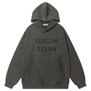 เสื้อฮู้ดดี้ผู้ชายทรงโอเวอร์ไซส์ ผ้าเทอร์รี่คุณภาพพรีเมียม ล้างสีแบบวินเทจ 100% ผ้าฝ้ายฟลีซ กันน้ำ ระบายอากาศ แห้งเร็ว - Product Image 4