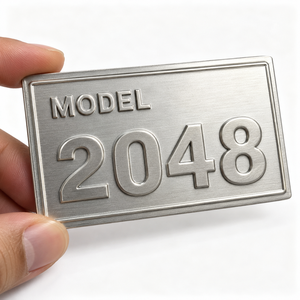 Plaque signalétique personnalisée en acier inoxydable pour machines industrielles, logo, numéro de série, plaque de données, usine OEM - Product Image 1