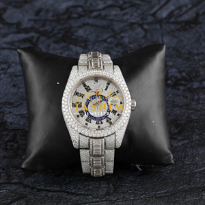 VVS Quality Men's 41mm Glass Stainless Steel Luxury Sport Watch Yellow Gold Plating ETA Quartz Movement Analog 20mm <b>Coin</b> Fashion - Product Image 3