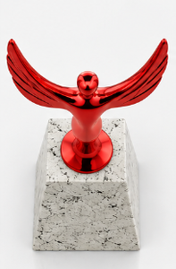Red Polished Metal Eco-Friendly Sports Theme <b>Angel</b> Trophy with Marble Base 13-Inch Engraved Logo Award Model 793 - Product Image 5