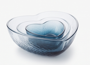 Premium <b>Heart</b> <b>Shaped</b> Decorative <b>Bowl</b> Handmade Modern Design Blue Gradient For Food Serving Wedding Decor - Product Image 2