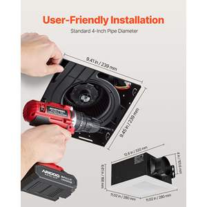 Premium 110 CFM Bathroom Exhaust Fan 1.5 Sones <b>Low</b>-Noise Motor 4-inch Duct Interface for Home Ventilation Laundry <b>Storage</b> Fan - Product Image 4