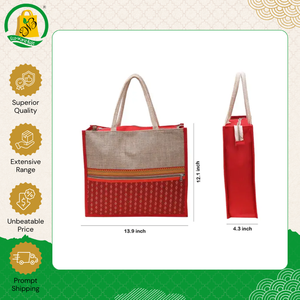 กระเป๋าช้อปปิ้งแบบใช้ซ้ำได้ ผลิตจากผ้าปอกระเจา 100% คุณภาพพรีเมียม จำหน่ายจำนวนมาก เป็นมิตรต่อสิ่งแวดล้อม ทันสมัย ปราศจากสารอะโซ พร้อมซิปปิด  ขาย - Product Image 4