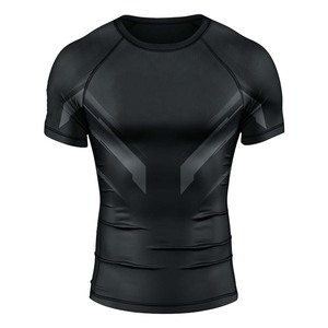 Shorts de sport anti-UV personnalisés avec logo, compression, fitness, gym, manches longues pour le surf, les arts martiaux, vente en gros, rashguard à séchage rapide - Product Image 6