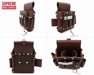 100% Leather Brown and Black Leather <b>Tool</b> Pouch <b>Belt</b> <b>Tool</b> Bag Electrician Utility Organizer Custom <b>Belt</b> Pouch - Product Image 2