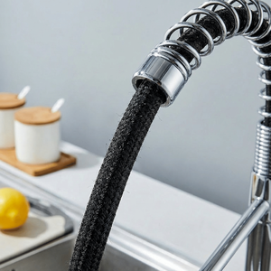 Rubinetto da cucina industriale stile rustico con doccetta estraibile, 1 maniglia, 1 o 3 fori, per lavanderia, camper, bar umido - Product Image 3