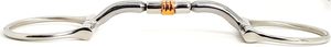 Bocado de caballo tipo snaffle de acero inoxidable con eslabón Dee occidental y rodillo de acero y cobre - 5 pulgadas - Product Image 5