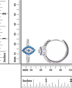 Espinela azul creada en laboratorio (1/3 CT. T. W.) & Pendientes de aro con circonitas cúbicas | Macy's - Product Image 4