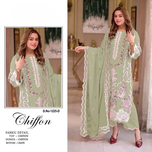 Nouvelle Conception Précieuse en Chiffon avec Broderie et Perles, Ensemble Salwar Kameez 3 Pièces, Tissu pour Robe de Soirée, Dernière Collection pour Femme - Product Image 6