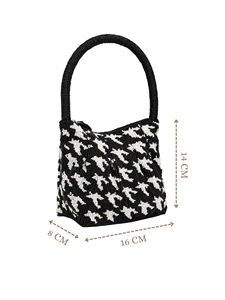Luxury Handmade Black White Embroidered Zipper Clutch Bag Geometric Pattern Women's Evening Daily Use Purse Custom OEM Wholesale - Product Image 4