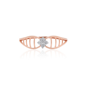 Anillo de Oro Rosa con Diamante Natural de 0.07 Quilates, Color H I, Corte Brillante Redondo, Diseño de Joyería Fina y Elegante - Product Image 3
