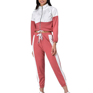 Conjuntos Deportivos Casuales de Invierno para Mujer, Estampados, con Cuello Alto, Contraste de Color, 100% Algodón y Diseño Transpirable, Más Vendidos - Product Image 1