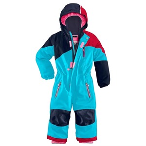 Trajes de Esquí para Niños, Mono de Esquí con Bloques de Color, Impermeable, de una Pieza, Traje de Nieve de Invierno con Capucha y Cierre de Cremallera, Ropa para Niños, Trajes de Esquí - Product Image 1