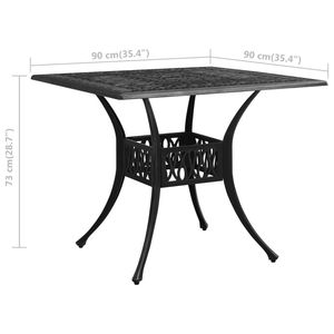 Medium Decorative Inlays Black Cast <b>Aluminum</b> Outdoor <b>Table</b> for Garden Use - Product Image 6