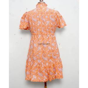 Beautiful Floral Print Short Midi <b>Dress</b> for Women Bohemian Summer Casual Beach Vacation Outfit Trendy Party Wear Natural Button - Product Image 6