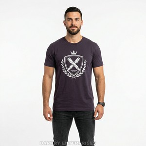 T-shirt graphique personnalisé violet pour homme, imprimé main ensanglantée, streetwear, t-shirt en coton, impression sérigraphique de haute qualité, vêtements de mode masculine - Product Image 6