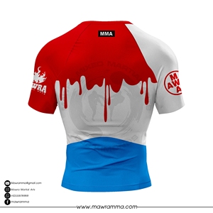 Camiseta de Compresión Mawra Personalizada Sublimada para BJJ, Manga Corta, para Hombre, Sin Gi, Grappling, MMA, Entrenamiento - Product Image 6